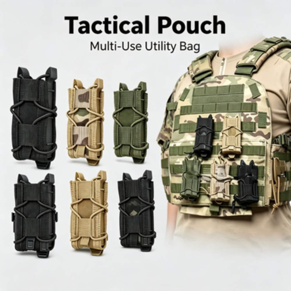 Outdoor Hunting Gear Storage - Taktische Magazintasche 9MM Pistolenmagazin-Tasche MOLLE Taschenlampenhalter
